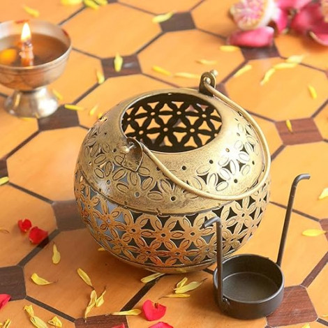 Metal Golden Lota Candle Holder